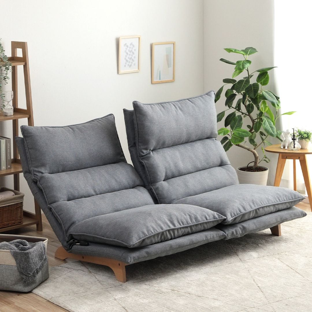 座椅子 ソファー ムーア 2人掛け 幅140×奥行80～120×高さ94cm リクライニング