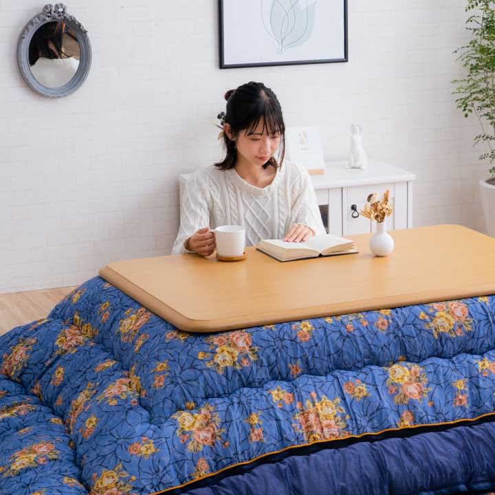 プラーナ こたつ布団 単品 正方形 長方形 花柄 エレガンス | い草屋