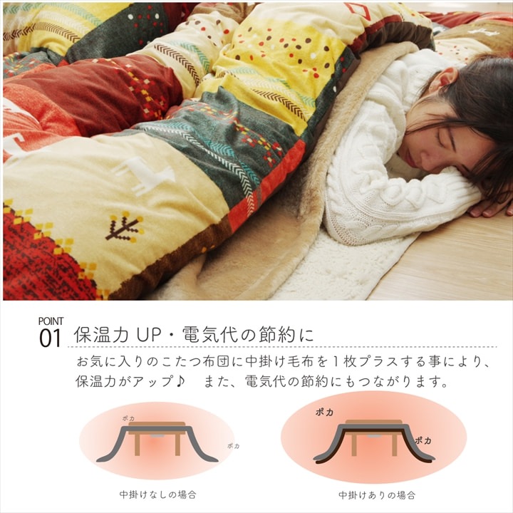 アクリル こたつ中掛け毛布 フラットタイプ | い草屋さんこたつ屋さん本店