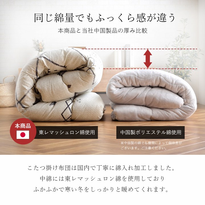 こたつ 選べる日本製こたつ布団 3点セット（こたつ台 こたつ掛敷布団