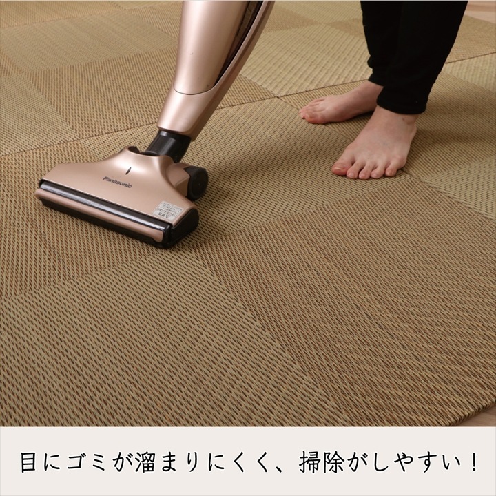 い草 置き畳/ユニット畳 〔約70×70×1.5cm ワイン 9枚組〕 無地調 抗菌 防臭 消臭 調湿 縁無し 防滑 〔リビング〕〔〕 