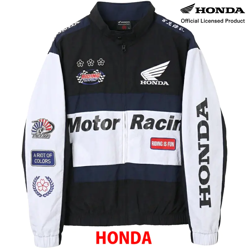 HONDA×百花繚乱 レーシングブルゾン ブラック ネイビー 刺繍