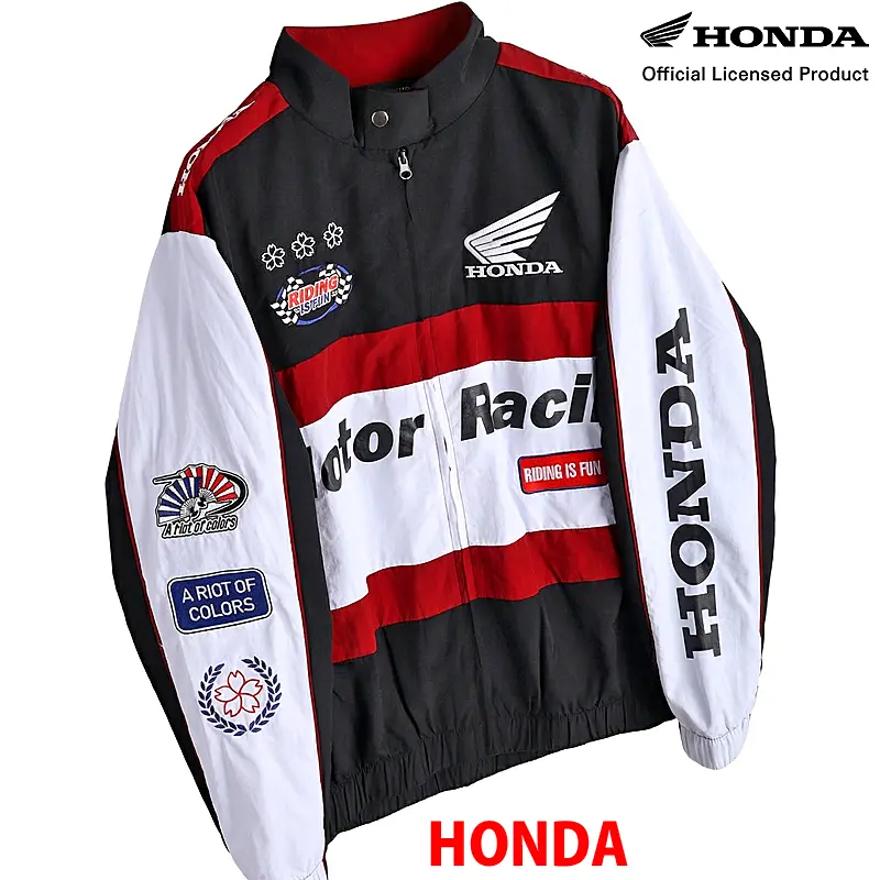 HONDA×百花繚乱 レーシングブルゾン ブラック ネイビー 刺繍