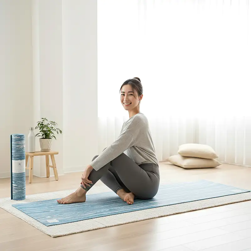 ヨガマット 5mm リカバリーヨガマット ムーンライトブルー 低反発×高