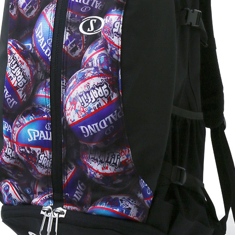 スポルディング ジャイアントケイジャー グラフィティ ブルー×レッド W38×H65×D35cm(46L) #41-010GBR 送料無料 GIANT CAGER スポルディング 大容量 ジャイアントケイジャー リュック グラフィティ