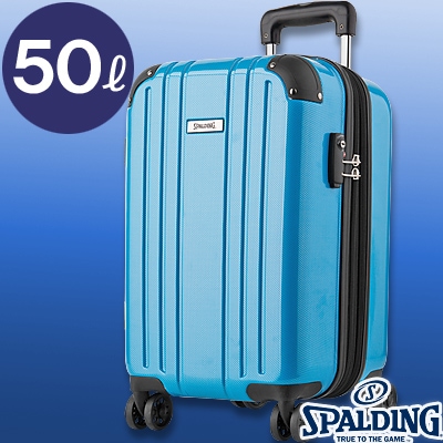 スポルディング ダブルホイールキャリー50L ブルー 拡張ファスナー