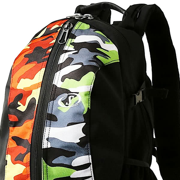 バスケットボール バッグ ケイジャー マルチカモ グリーン オレンジ 40