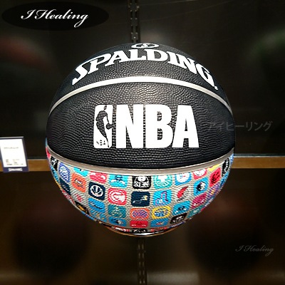 SPALDING バスケットボール7号 NBAアイコンボール ブラック ラバー
