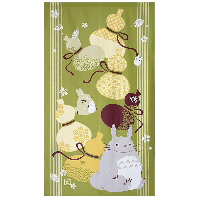 ふくまねきトトロのれん ひょうたん 85×150cm ロング 福をまねく
