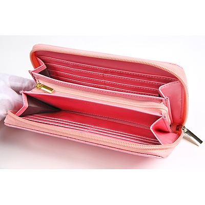 ディズニー ミニー長財布ピンク ロングウォレット エンボス ミッキー