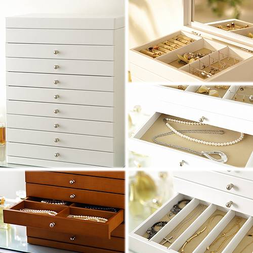 たっぷり入る大量収納 木製ジュエリーボックス Moltie モルティ 8段 たっぷり入る大量収納 木製ジュエリーボックス Moltie モルティ 8段
