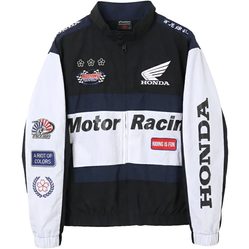 HONDA×百花繚乱 レーシングブルゾン ブラック ネイビー 刺繍