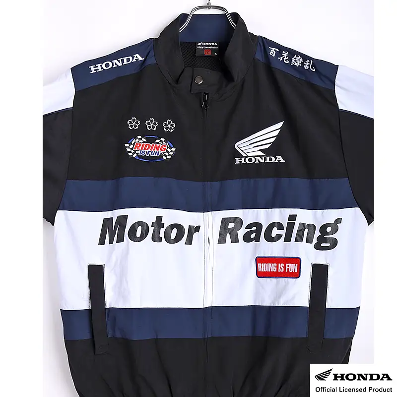 HONDA×百花繚乱 レーシングブルゾン ブラック ネイビー 刺繍