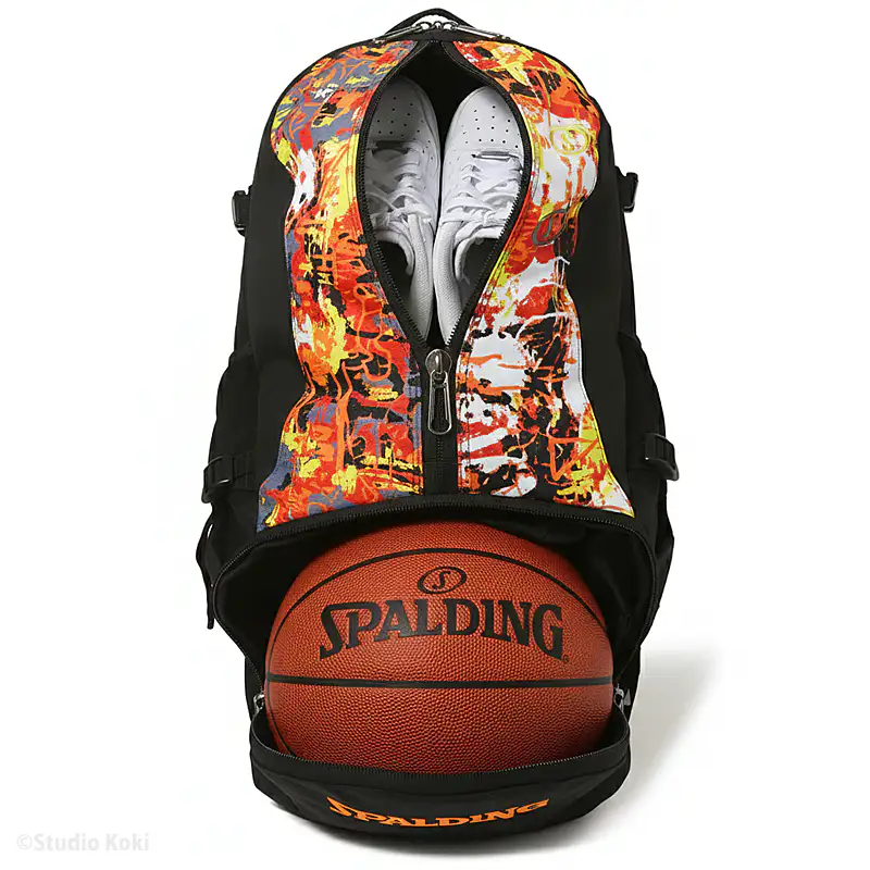 ケイジャー グラフィティ オレンジ×レッド バスケットボール バッグ 40