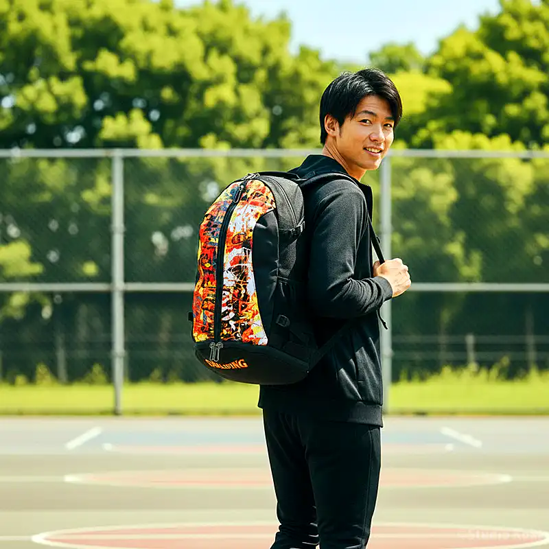 ケイジャー グラフィティ オレンジ×レッド バスケットボール バッグ 40