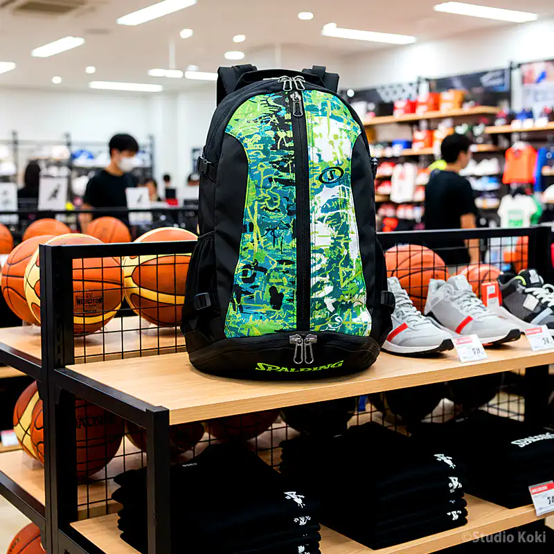 ケイジャー グラフィティ グリーン×イエロー バスケットボール バッグ