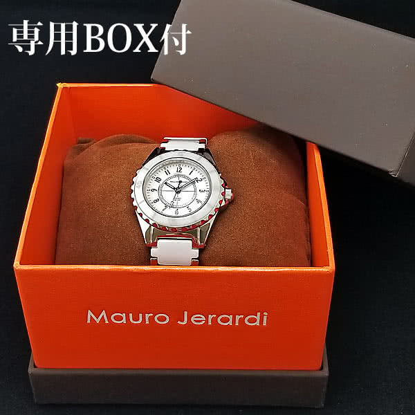 Mauro Jerardi セラミック ソーラー腕時計 レディース ホワイト