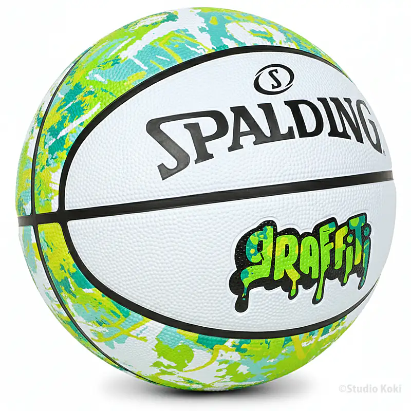 バスケットボール 7号 グラフィティ グリーン×イエロー ラバー 85-266J