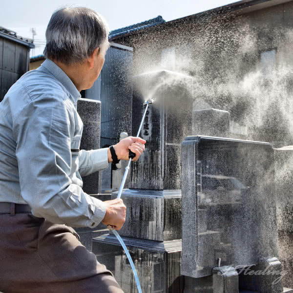 お墓の掃除 水でキレイキレイ ジェット噴射器 墓石洗浄器 手動式