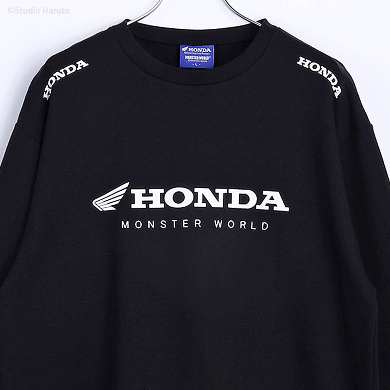 HONDA×MONSTER WORLD トレーナー B ブラック 刺繍 スウェット