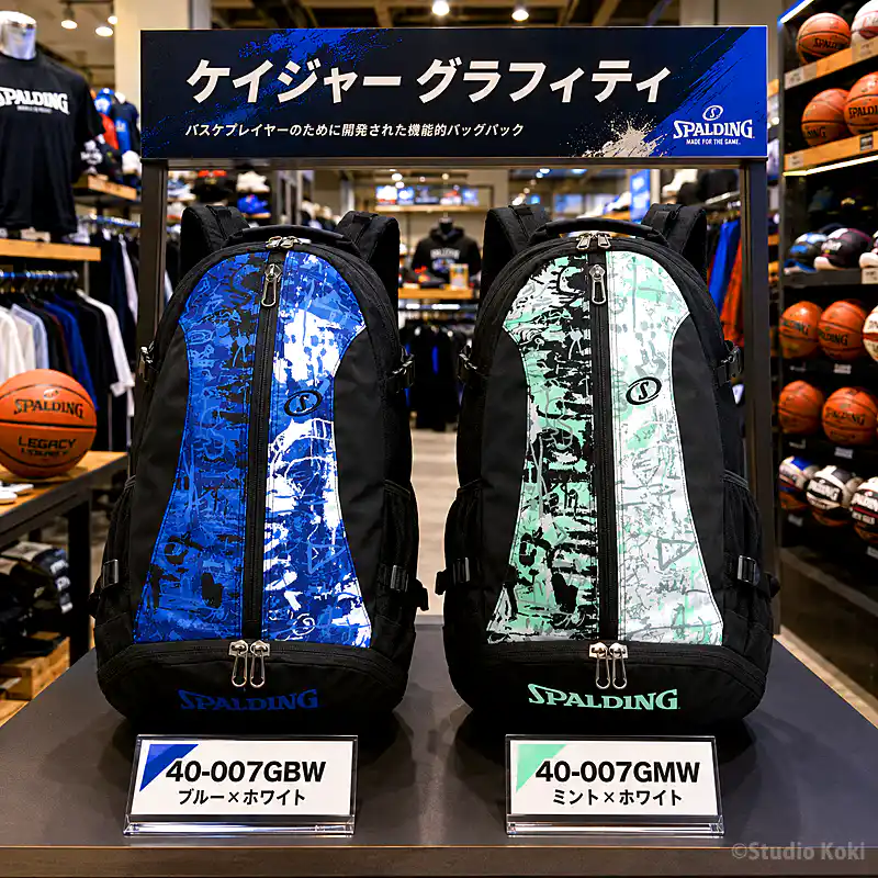 バスケットボール バッグ ケイジャー グラフィティ ブルー×ホワイト 40