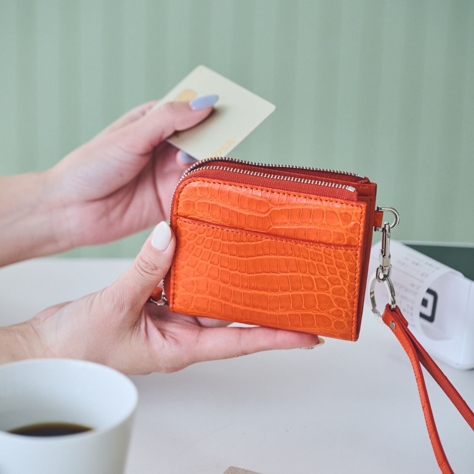 Ren-漣-（L字ファスナーミニ財布ストラップ付） マット