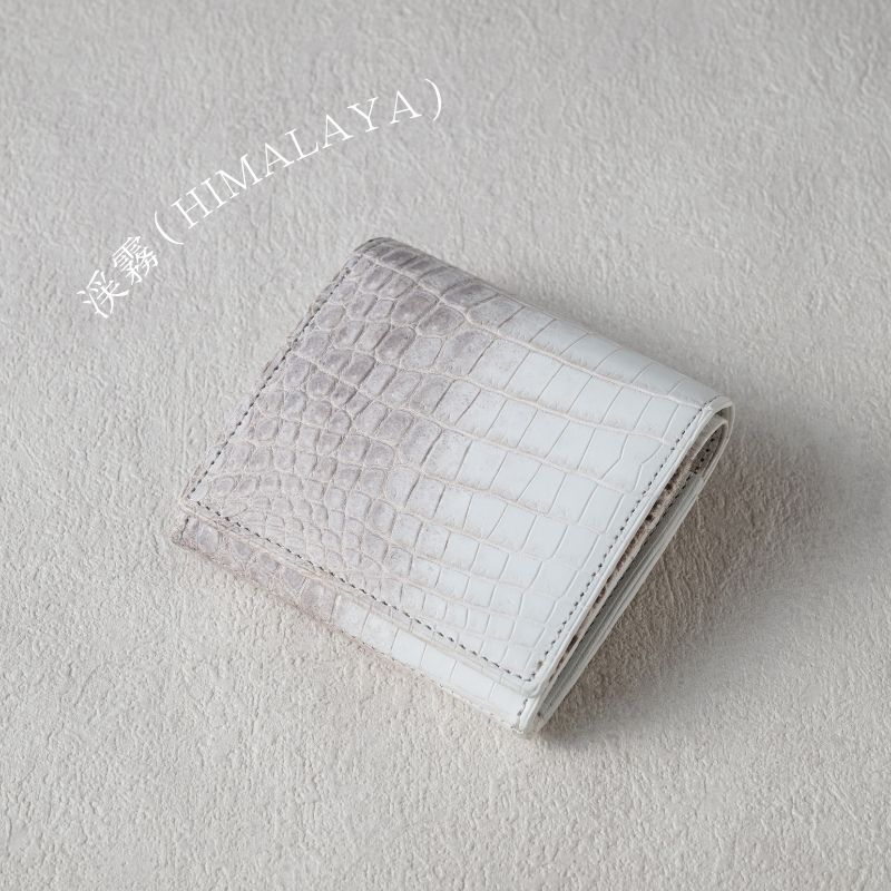 Tou-澄-（二つ折り財布） マットクロコダイル/渓霧（ヒマラヤ） 日本製
