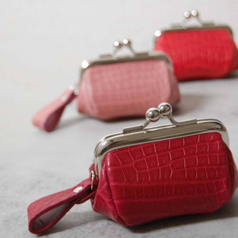 Sizuku-滴-（がま口ミニポーチ） マットクロコダイル/滲雅 日本製