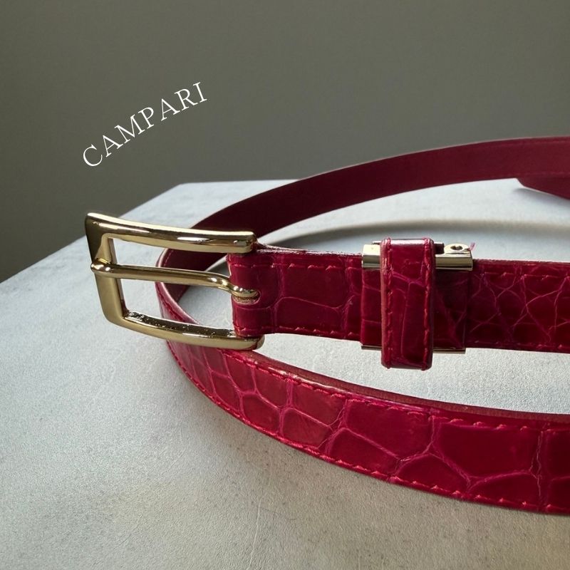 Ou-泓-（ベルト2㎝巾/ゴールド金具） シャイニングクロコダイル/澄輝