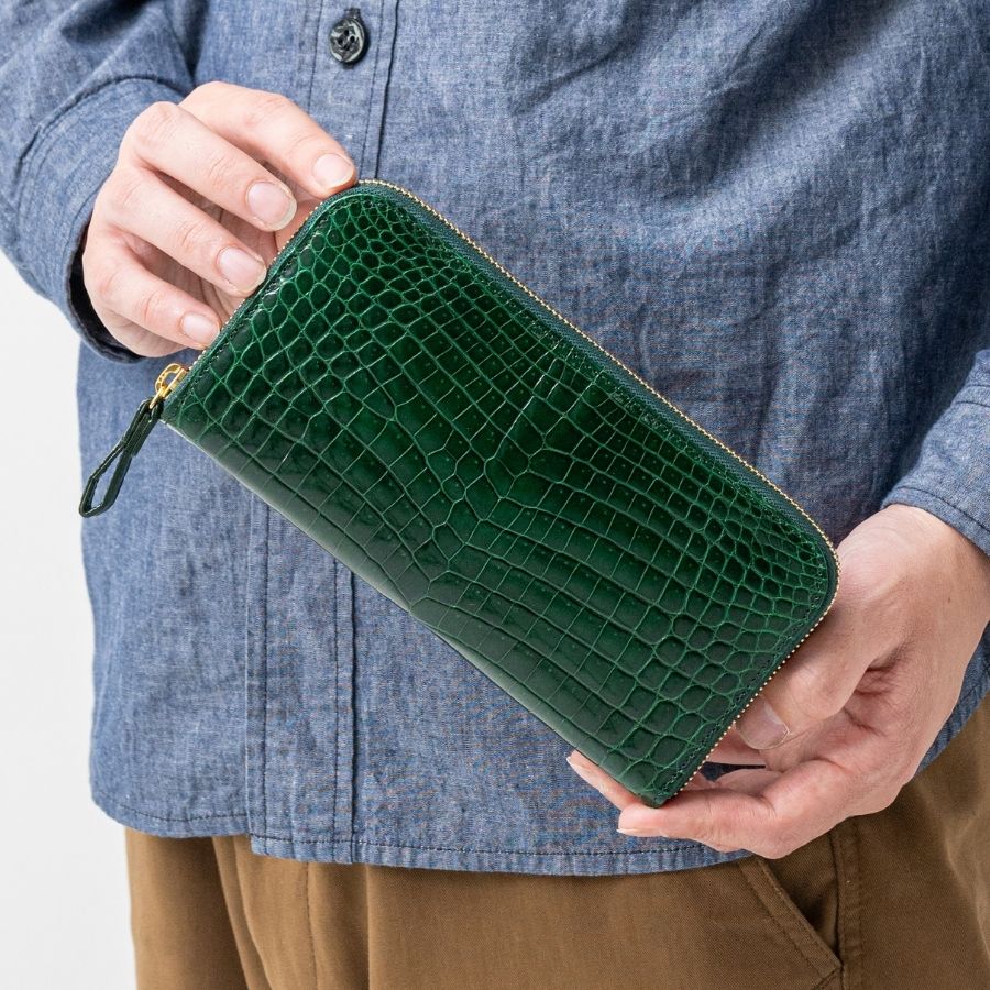 Michi-満-（ラウンドファスナー長財布）シャイニングクロコダイル/澄輝