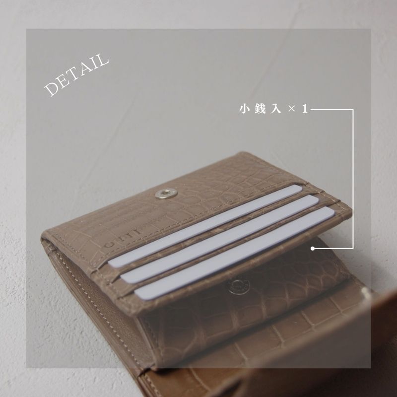 Tou-澄-（二つ折り財布） マットクロコダイル/滲雅 日本製 Crocodile