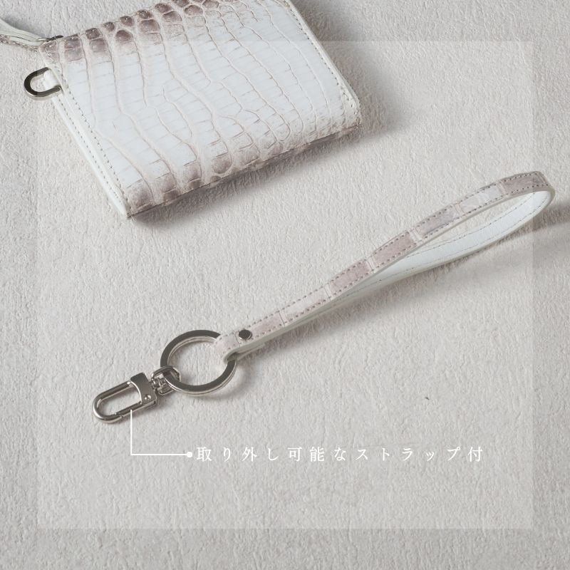 Ren-漣-（L字ファスナーミニ財布ストラップ付） マットクロコダイル/渓
