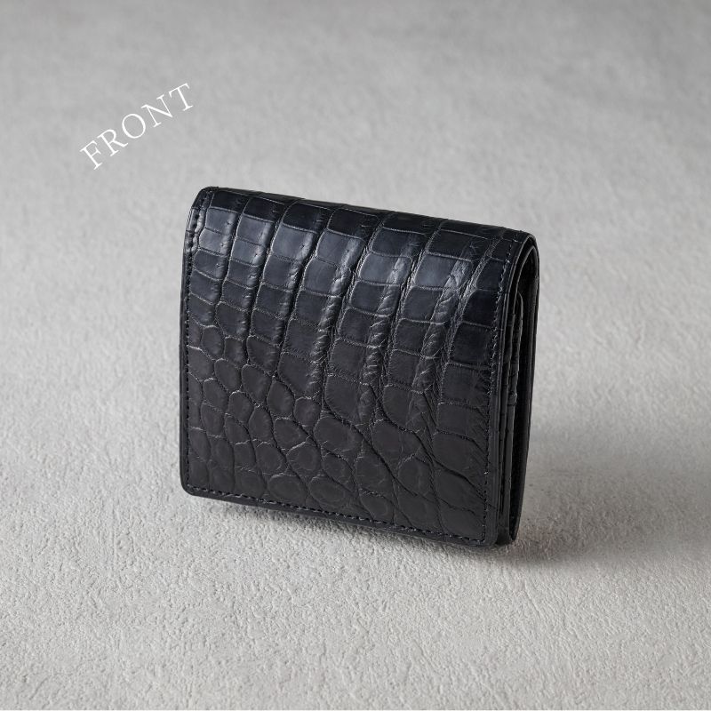 Tou-澄-(二つ折り財布) マットクロコダイル/澄藍(藍染) 日本製 Tou-澄-(二つ折り財布) マットクロコダイル/澄藍(藍染) 日本製