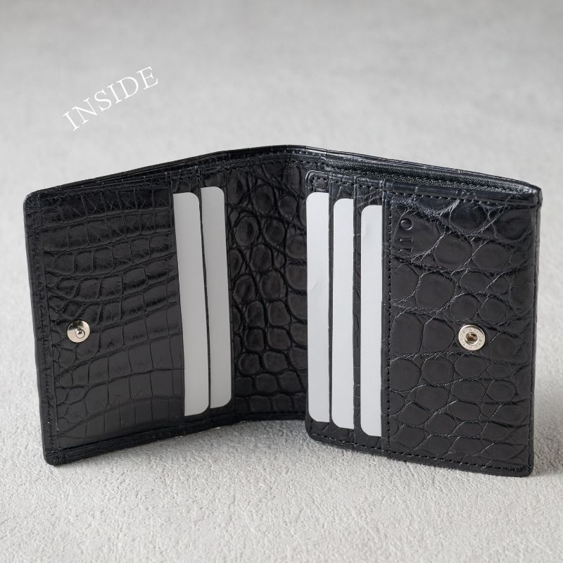 Tou-澄-（二つ折り財布） マットクロコダイル/澄藍（藍染） 日本製