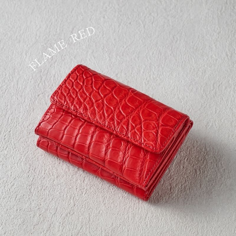 専用　チビナイル　クロコダイル風三つ折り財布 Kei-渓-（三つ折り財布）マットクロコダイル/滲雅（ブラック） 日本製