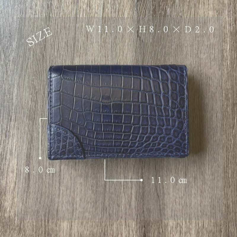 Sou-添-（名刺入れ） マットクロコダイル/澄藍（藍染） 日本製