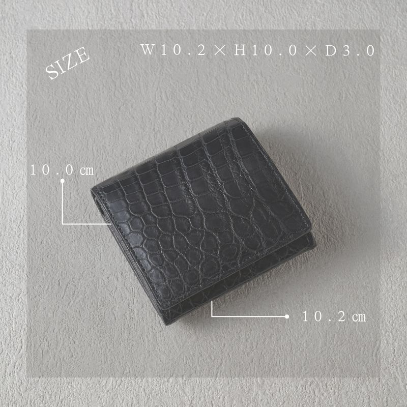Tou-澄-（二つ折り財布） マットクロコダイル/潤銀（シルバー） 日本製