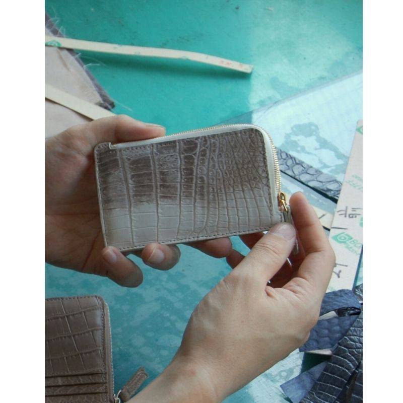 Ayumu-渉-（L字ファスナーフラグメントケース） マットクロコダイル/渓