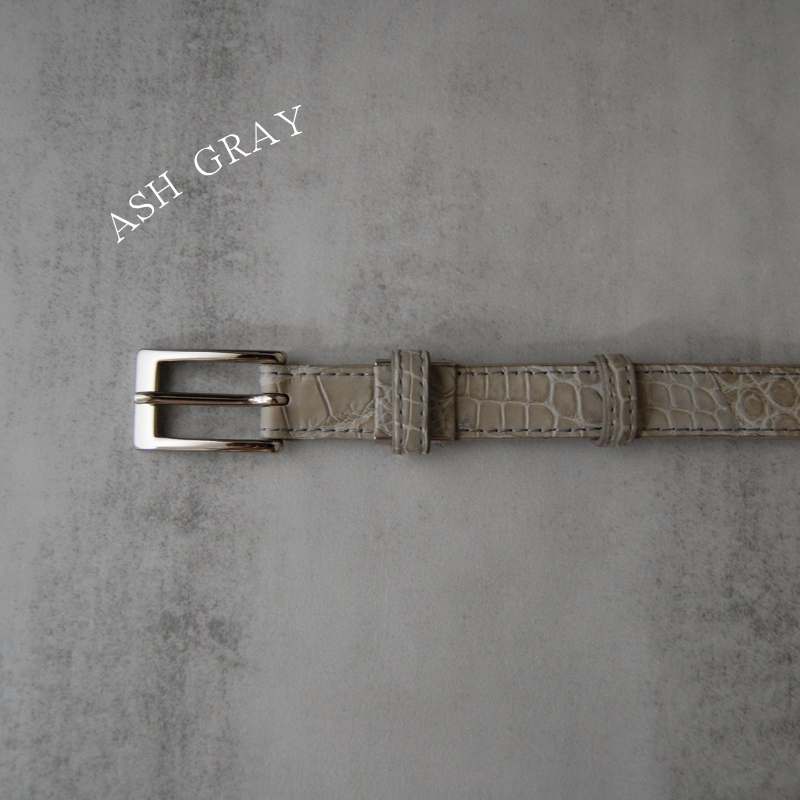 1039#18mm-16mmコニャック☆本物クロコダイルレザーベルト☆スイス製