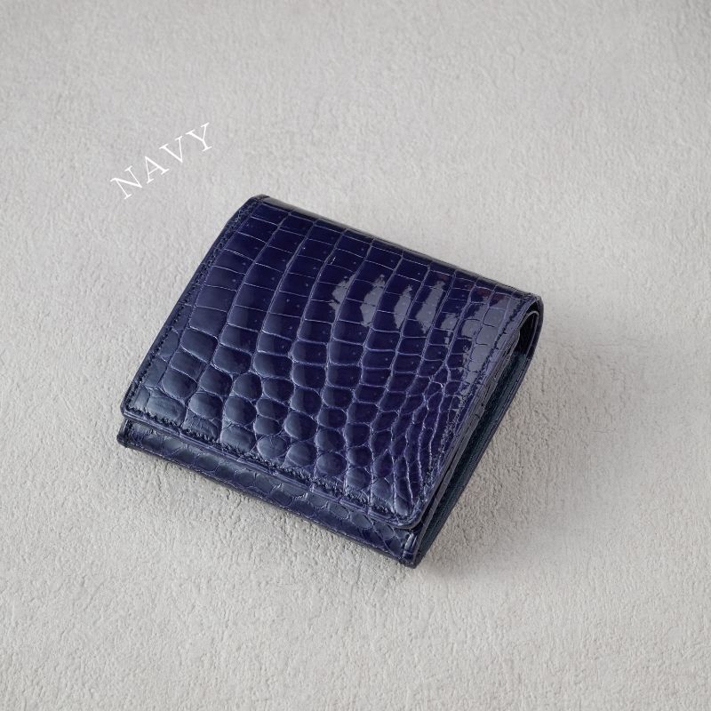 Tou-澄-（二つ折り財布） シャイニングクロコダイル/澄輝（ブラック