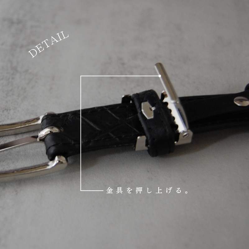 Ou-泓-（ベルト2㎝巾/ゴールド金具） シャイニングクロコダイル/澄輝