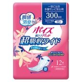 ポイズ 肌ケアパッド 超吸収ワイド 一気に出る多量モレに安心用【300cc】12枚