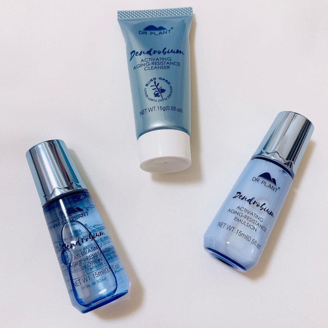 DR PLANT トライアルセット(洗顔料、化粧水 、乳液) 漢方セッコク蘭