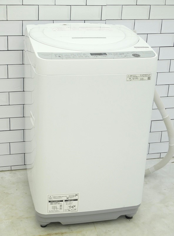 2021年製★SHARP 7kg 洗濯機 【ES-GE7E-W】 シャープ製2021年式7kg中古全自動洗濯機 ES-GE7E-W
