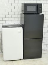 106L、5.5kg/21年、21年、21年製/ニトリ、Haier、山善製/（冷蔵庫、洗濯機、電子レンジ）中古家電3点セット