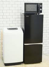 153L、5kg/21年、21年、22年製/東芝、日立、東芝製/（冷蔵庫、洗濯機、フラット型電子レンジ）中古家電3点セット