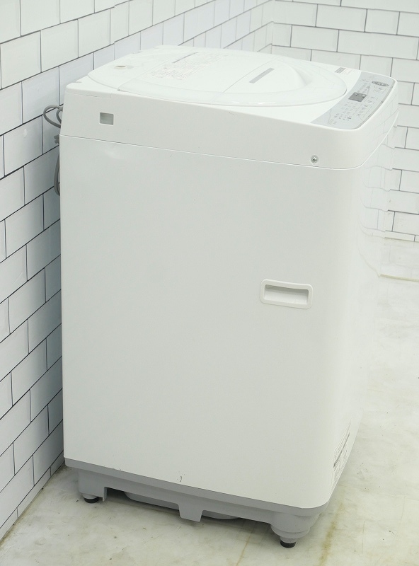 SHARP 洗濯機 ES-GE7E-W 7kg 2021年製 家電 C072 シャープ 穴