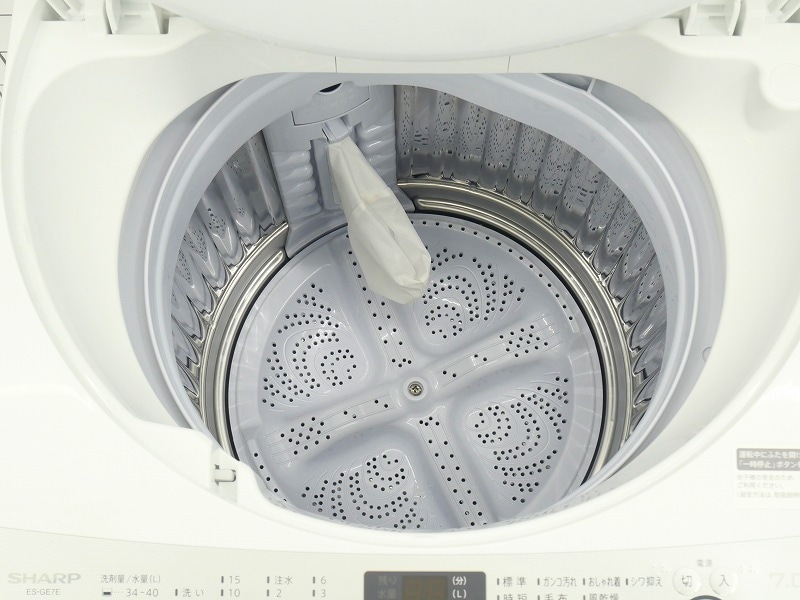 SHARP 洗濯機 ES-GE7E-W 7kg 2021年製 家電 C072 シャープ 穴なし槽
