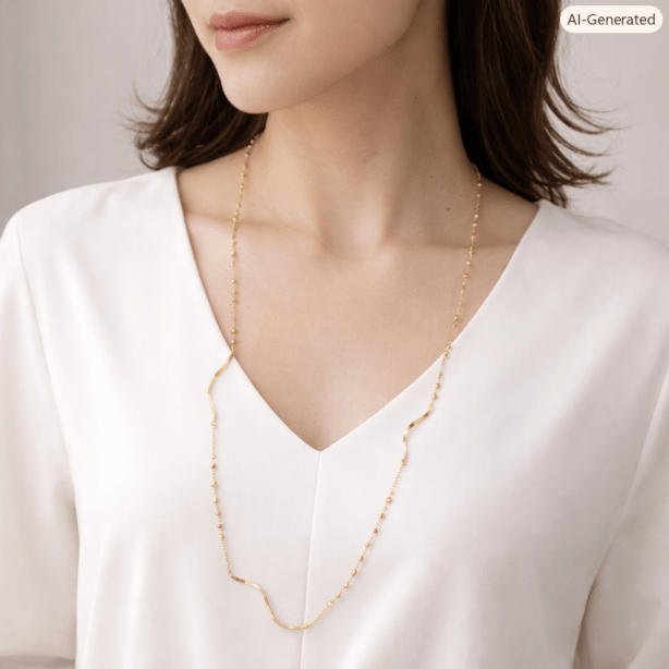 K18 デザインロングネックレス80cm(K-109048) | ネックレス 