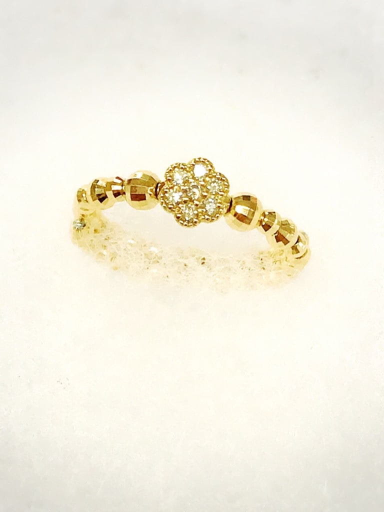 K18フラワーダイヤモンドリングSO-5208